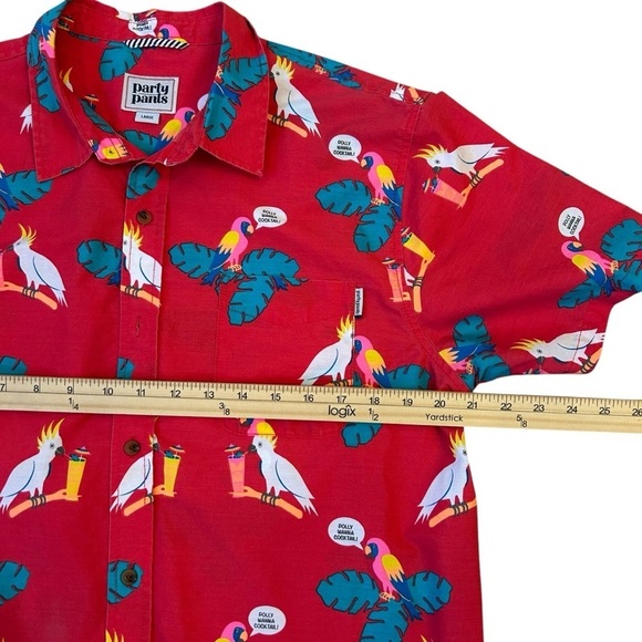 🍹 Polly Want a Cocktail! Men's Party Shirt Large - Picture 5 of 11